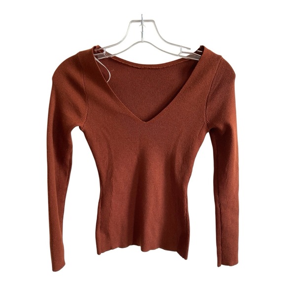 Love Bonito Sweaters - Lovebonito 2 Smart 70s Sleuth Bridgerton Romance terracotta compression knit top